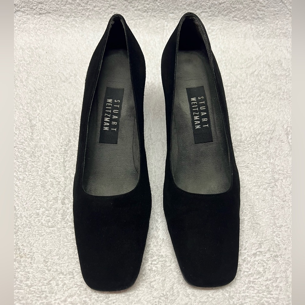 Stuart Weitzman Vintage Classic Suede Black Pumps Heels Size 6.5